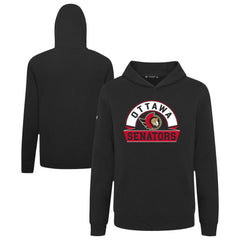 Ottawa Senators Levelwear Youth Podium Banner Arch Pullover Hoodie - Black Hoodies