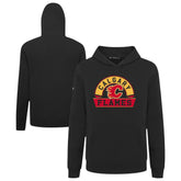 Calgary Flames Levelwear Youth Podium Banner Arch Pullover Hoodie - Black Hoodies