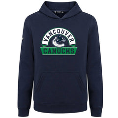 Vancouver Canucks Levelwear Youth Podium Banner Arch Pullover Hoodie - Navy Hoodies