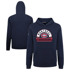 Montreal Canadiens Levelwear Youth Podium Banner Arch Pullover Hoodie - Navy Hoodies