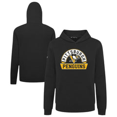 Pittsburgh Penguins Levelwear Youth Podium Banner Arch Pullover Hoodie - Black Hoodies