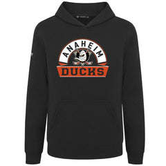 Anaheim Ducks Levelwear Youth Podium Banner Arch Pullover Hoodie - Black Hoodies