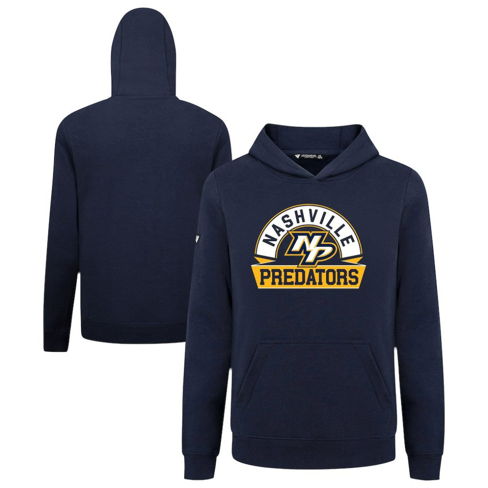 Nashville Predators Levelwear Youth Podium Banner Arch Pullover Hoodie - Navy Hoodies