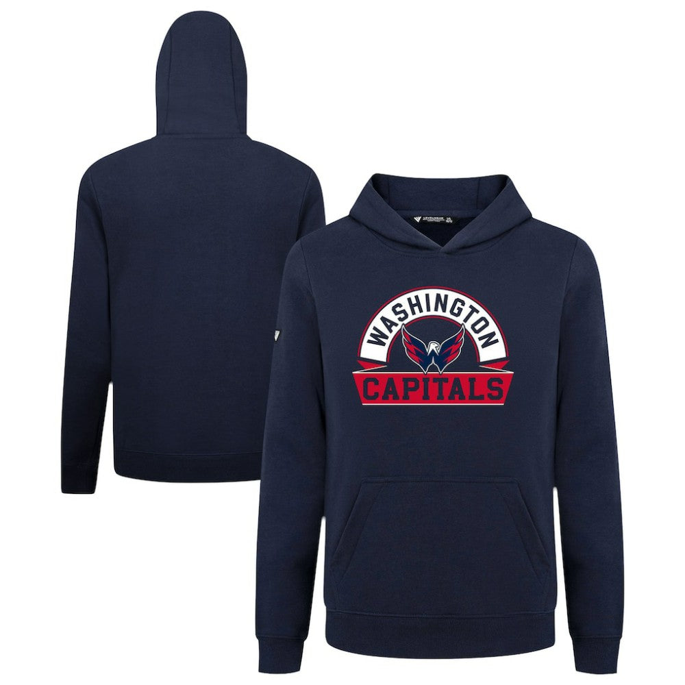 Washington Capitals Levelwear Youth Podium Banner Arch Pullover Hoodie - Navy Hoodies