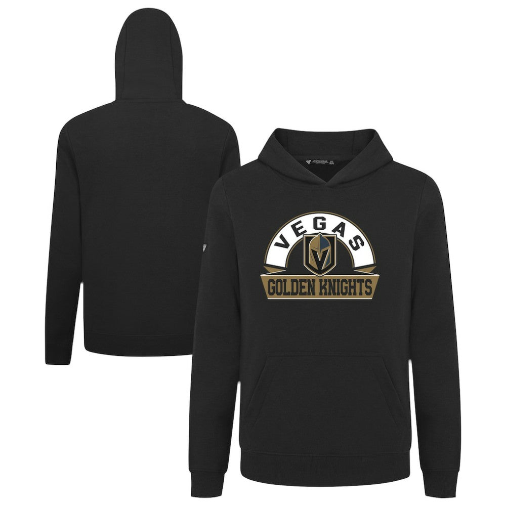 Vegas Golden Knights Levelwear Youth Podium Banner Arch Pullover Hoodie - Black Hoodies
