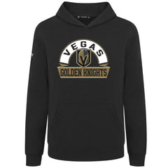 Vegas Golden Knights Levelwear Youth Podium Banner Arch Pullover Hoodie - Black Hoodies