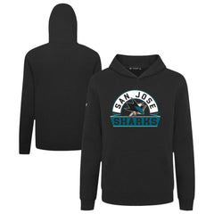 San Jose Sharks Levelwear Youth Podium Banner Arch Pullover Hoodie - Black Hoodies