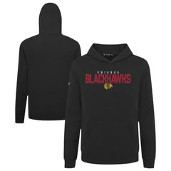 Chicago Blackhawks Levelwear Youth Podium Carve Pullover Hoodie - Black Hoodies