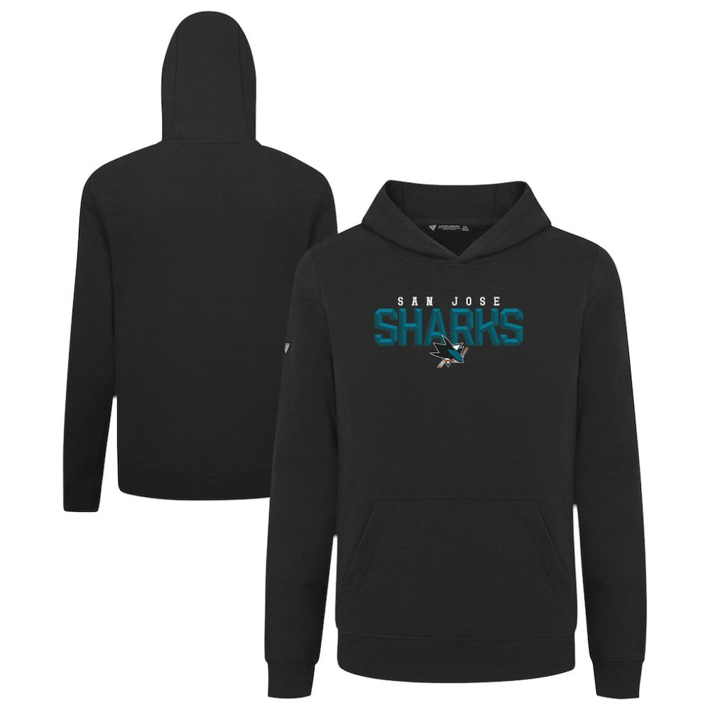 San Jose Sharks Levelwear Youth Podium Carve Pullover Hoodie - Black Hoodies
