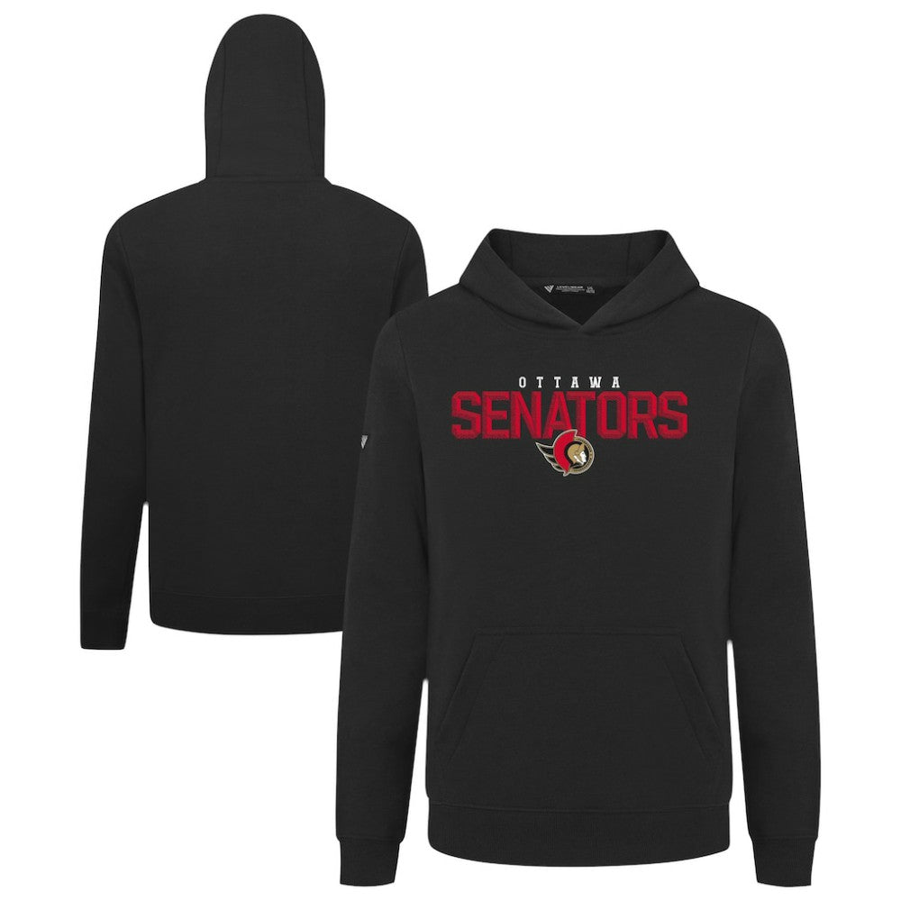 Ottawa Senators Levelwear Youth Podium Carve Pullover Hoodie - Black Hoodies