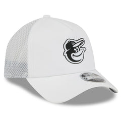 Baltimore Orioles 2026 Batting Practice Apex 9FORTY Adjustable Trucker Hat White