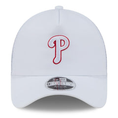 Philadelphia Phillies 2026 Batting Practice Apex 9FORTY Adjustable Trucker Hat White