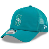 Seattle Mariners 2026 Batting Practice Apex 9FORTY Adjustable Trucker Hat Teal