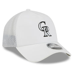 Colorado Rockies 2026 Batting Practice Apex 9FORTY Adjustable Trucker Hat White