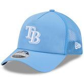 Tampa Bay Rays 2026 Batting Practice Apex 9FORTY Adjustable Trucker Hat Light Blue
