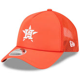 Houston Astros 2026 Batting Practice Apex 9FORTY Adjustable Trucker Hat Orange