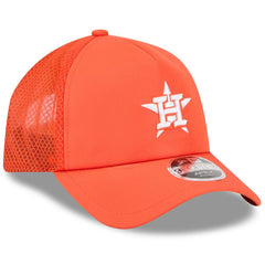 Houston Astros 2026 Batting Practice Apex 9FORTY Adjustable Trucker Hat Orange