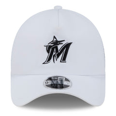 Miami Marlins 2026 Batting Practice Apex 9FORTY Adjustable Trucker Hat White