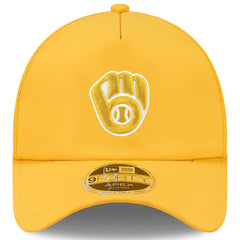 Milwaukee Brewers 2026 Batting Practice Apex 9FORTY Adjustable Trucker Hat Gold