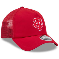 Minnesota Twins 2026 Batting Practice Apex 9FORTY Adjustable Trucker Hat Red