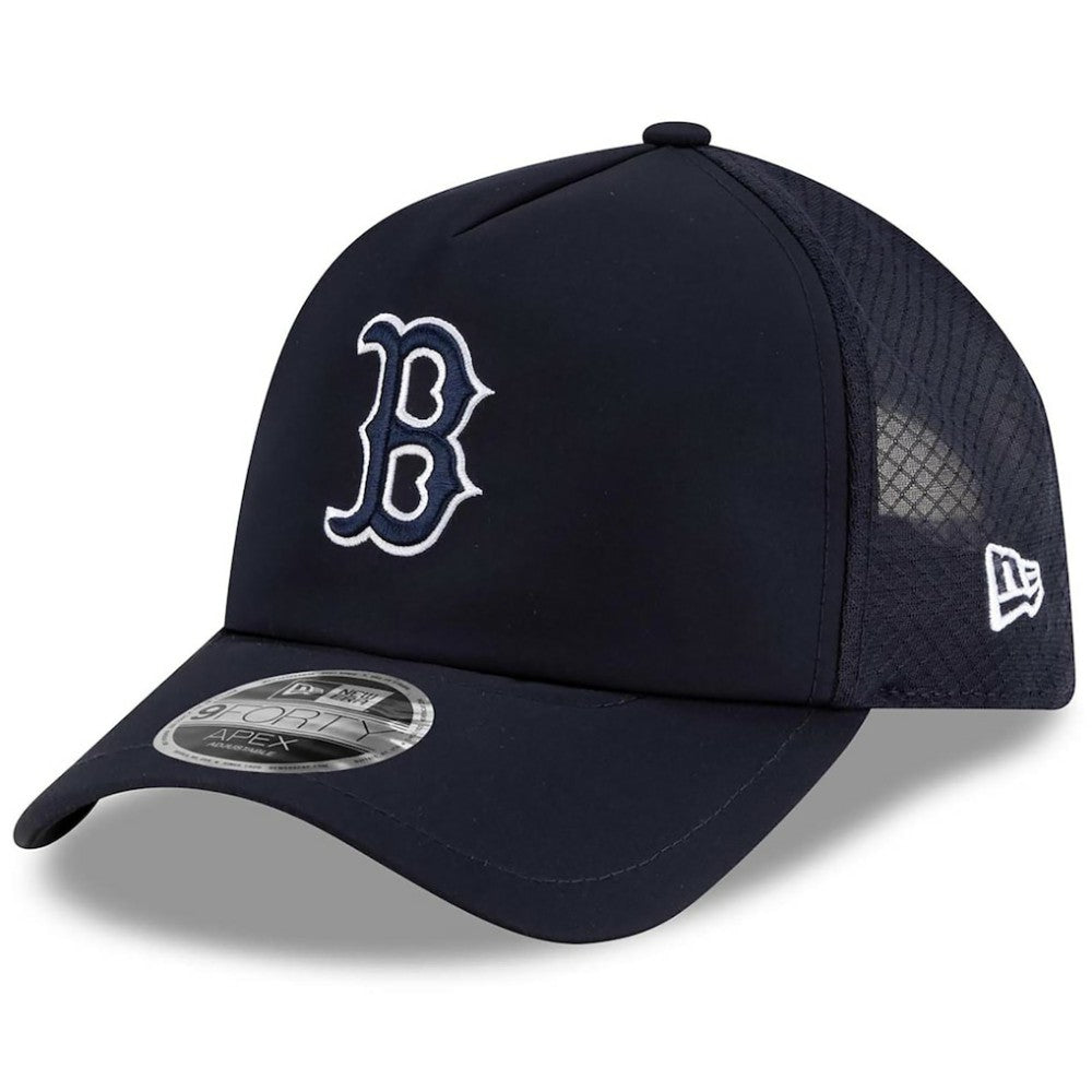 Boston Red Sox 2026 Batting Practice Apex 9FORTY Adjustable Trucker Hat Navy