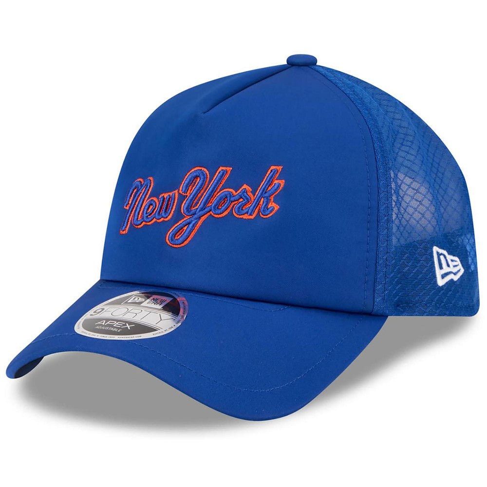 New York Mets 2026 Batting Practice Apex 9FORTY Adjustable Trucker Hat Royal
