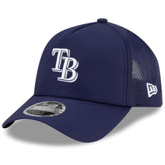 Tampa Bay Rays 2026 Batting Practice Apex 9FORTY Adjustable Trucker Hat Navy