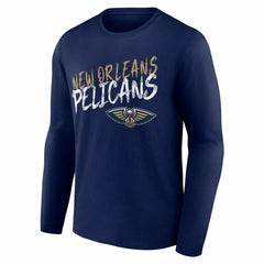 New Orleans Pelicans Hustle Custom Long Sleeve T-Shirt - Navy sale