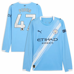 Phil Foden Manchester City 2025/26 Home Replica Long Sleeve Player Jersey - Sky Blue outlet