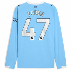 Phil Foden Manchester City 2025/26 Home Replica Long Sleeve Player Jersey - Sky Blue outlet
