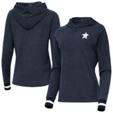 Houston Astros Antigua Women's Trek Pullover Hoodie Heather Navy