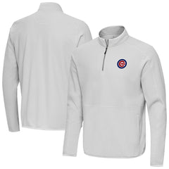 Chicago Cubs Antigua Step Up Quarter-Zip Pullover Gray