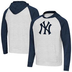 New York Yankees Antigua Urgent Pullover Hoodie Heather Navy/Gray