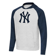 New York Yankees Antigua Urgent Pullover Hoodie Heather Navy/Gray