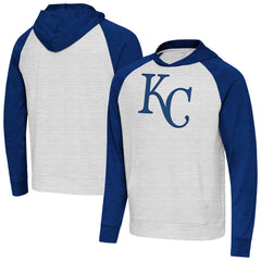 Kansas City Royals Antigua Urgent Pullover Hoodie Royal/Gray