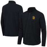 San Diego Padres Antigua Sync Tri-Blend Quarter-Zip Pullover Heather Black