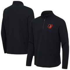 Baltimore Orioles Antigua Sync Tri-Blend Quarter-Zip Pullover Heather Black