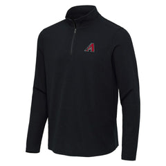 Arizona Diamondbacks Antigua Sync Tri-Blend Quarter-Zip Pullover Heather Black
