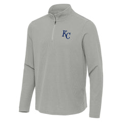 Kansas City Royals Antigua Sync Tri-Blend Quarter-Zip Pullover Heather Gray