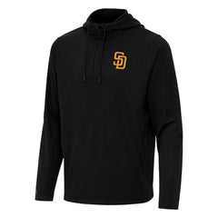 San Diego Padres Antigua Connected Quarter-Zip Pullover Hoodie Black