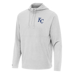 Kansas City Royals Antigua Connected Quarter-Zip Pullover Hoodie Gray