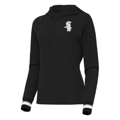 Chicago White Sox Antigua Women's Trek Pullover Hoodie Black