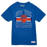 New York Knicks Striped Logo Lockup Premium T-Shirt - Royal online