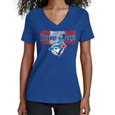 Toronto Blue Jays Starter Women's Team Color Shading V-Neck T-Shirt Royal