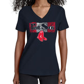 Boston Red Sox Starter Women's Team Color Shading V-Neck T-Shirt Navy