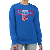 Minnesota Twins Starter Women's Team Color Shading Fleece Pullover Sweatshirt Royal