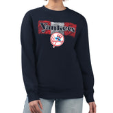 New York Yankees Starter Women's Team Color Shading Fleece Pullover Sweatshirt Navy