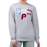 Philadelphia Phillies Starter Women's Team Color Shading Fleece Pullover Sweatshirt Gray