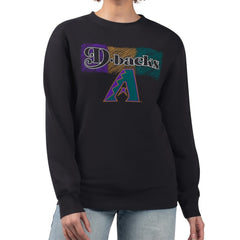 Arizona Diamondbacks Starter Women's Team Color Shading Fleece Pullover Sweatshirt Black