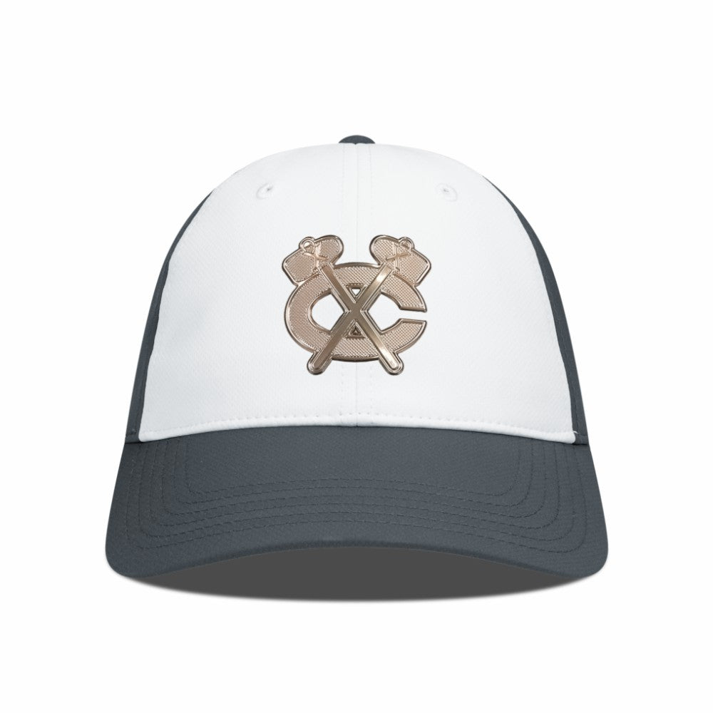 Chicago Blackhawks Levelwear Endure Copper Insignia Adjustable Hat - White/Charcoal Hats